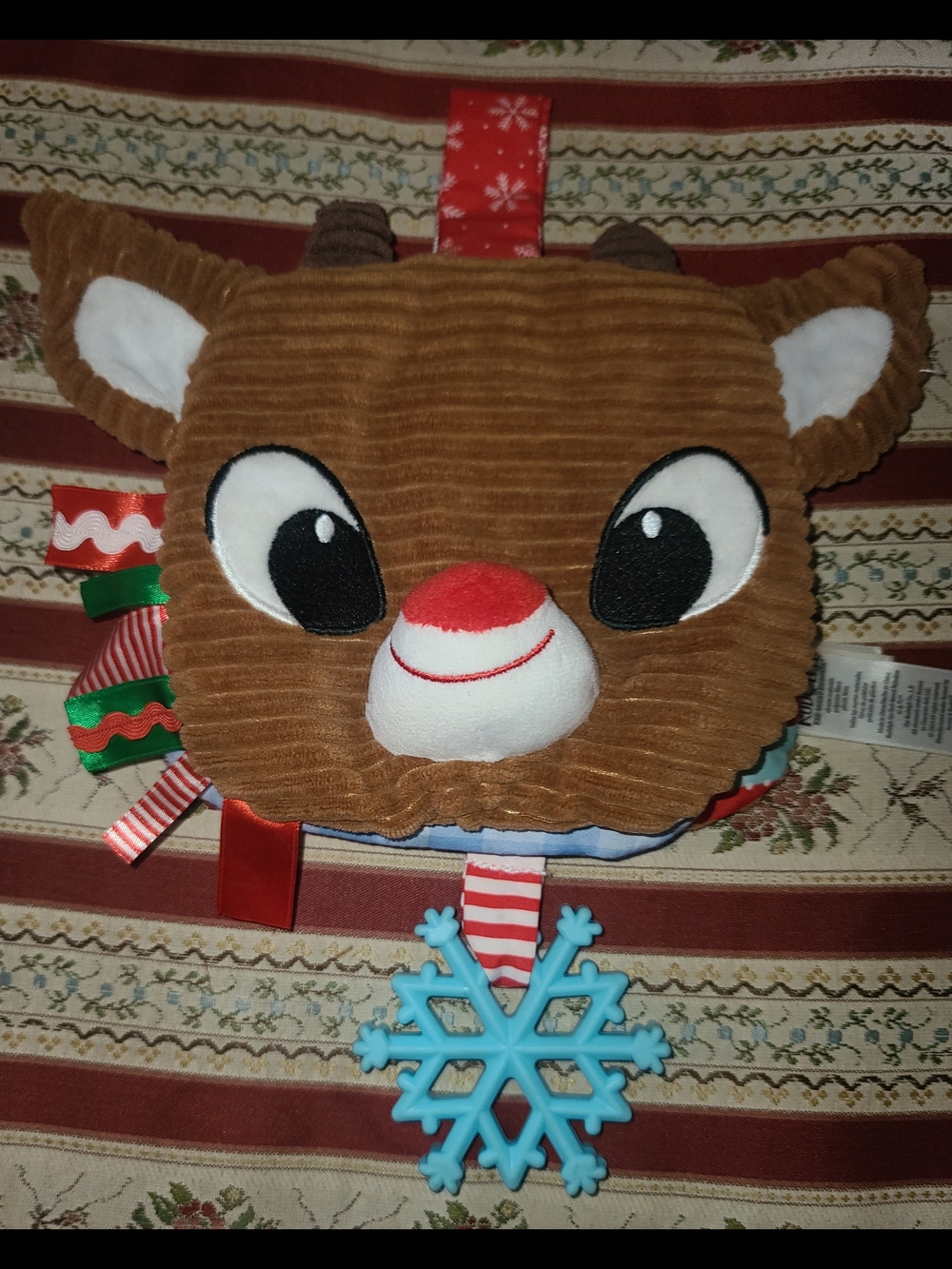 Plush Reindeer Sensory Teether Toy - Brown